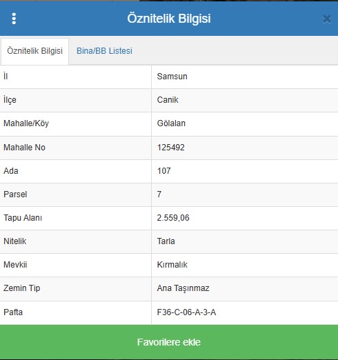 SAMSUN CANİK GÖLALAN KÖYÜNDE 2.559  M²  TARLAMIZ SATILIKTIR.